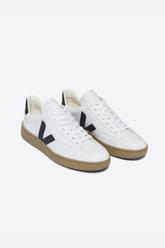 TÊNIS VEJA - V-12 LEATHER EXTRA-WHITE_BLACK_DUNE