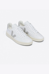 TÊNIS VEJA - V-12 LEATH XTRA-WHITE_LIGHT-GREY