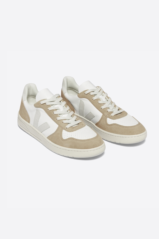 TÊNIS VEJA - V-10 CHFREE EXTRA-WHITE_NAT_SAHARA 1000