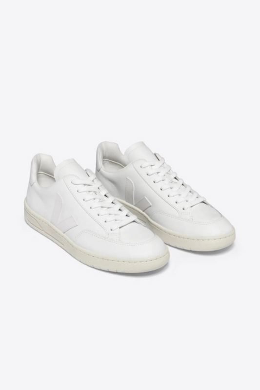 TÊNIS VEJA - V-12 LEATHER EXTRA-WHITE 1000