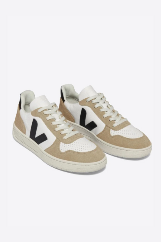 TÊNIS VEJA - V-10 CHFREE EXTRA WHITE BLACK SAHARA 1000