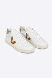 TÊNIS VEJA - V-12 LEATHER EXTRA-WHITE_CAMEL