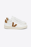TÊNIS VEJA - V-12 LEATHER EXTRA-WHITE_CAMEL