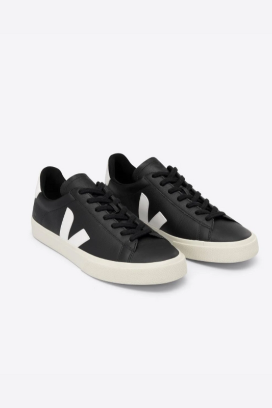 TÊNIS VEJA - CAMPO CHROMEFREE LEATHER BLACK WHITE 1000