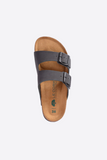 SANDALIA LE CORK LISBOA PRETO ESTONADO FIVELA PRETA