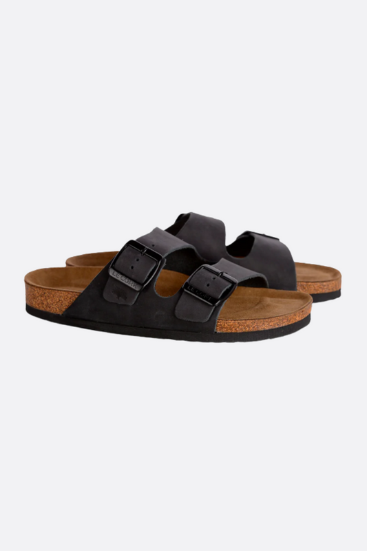 SANDALIA LE CORK LISBOA PRETO ESTONADO FIVELA PRETA 1000